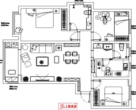 天玺名著140㎡平面图