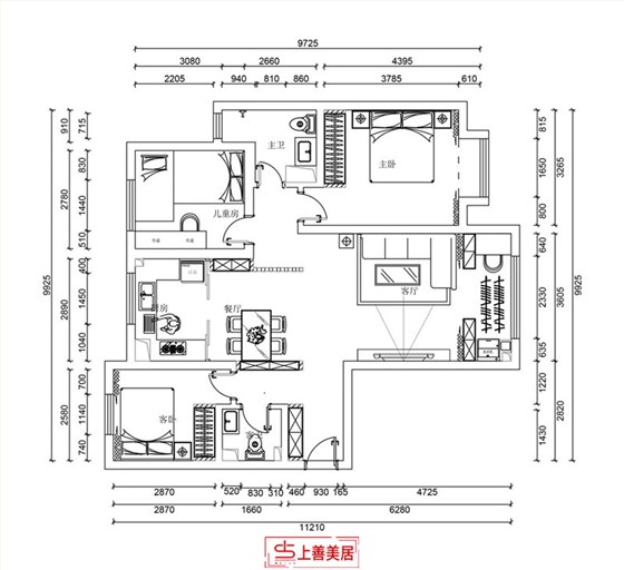 保利花园110平面布局图