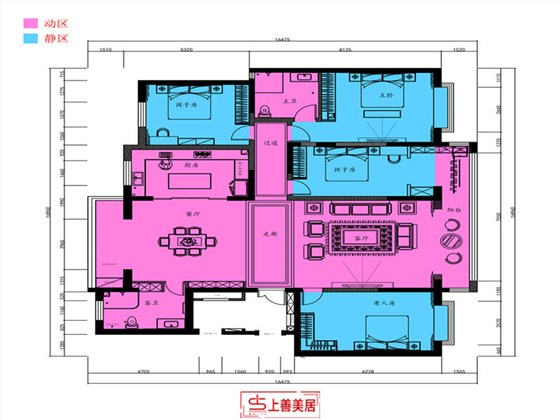 上东壹号动静分区图 