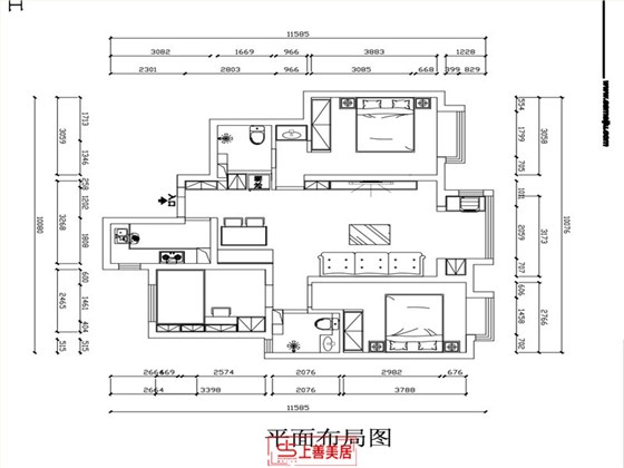 广安云棠110平平面布局图