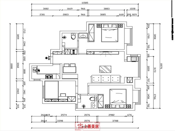 广安云棠110平平面布局图