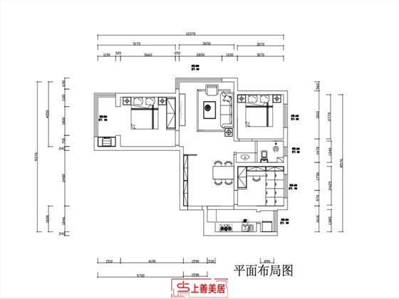 荣盛城114平美式平面图