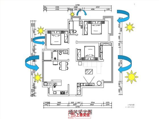 盛邦大都会139平采光通风图