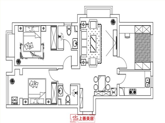 荣盛城110平平面图