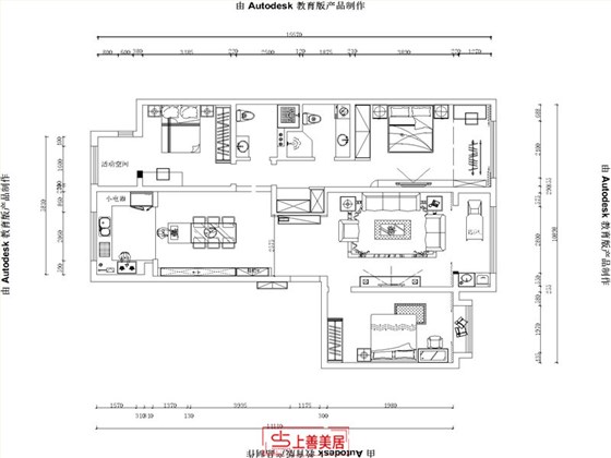 融创中心180平现代风格户型图