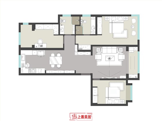 融创中心150平现代风格户型图