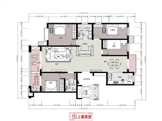 上东壹号179平现代风格户型图