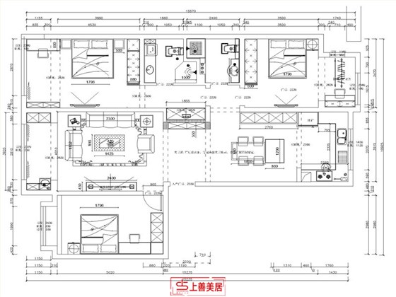 融创中心180平意式极简风格户型图