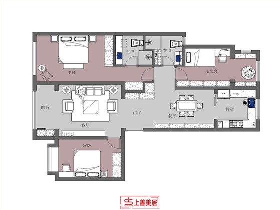 融创中心155平现代风格户型图