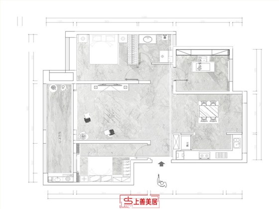 天悦城110平新中式风户型图