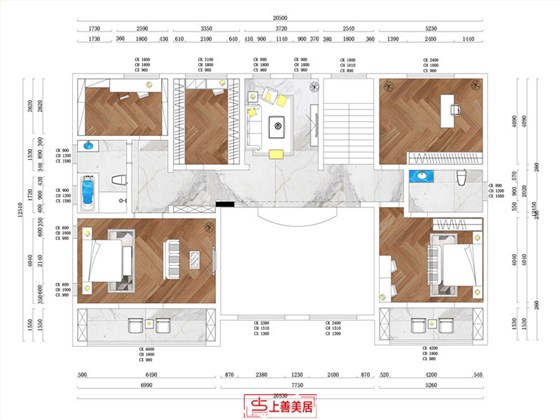 宁晋自建300平北欧风格户型图