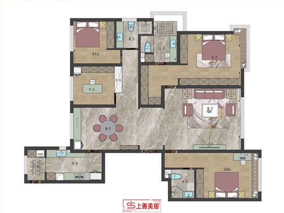 国赫天著201平现代风格户型图