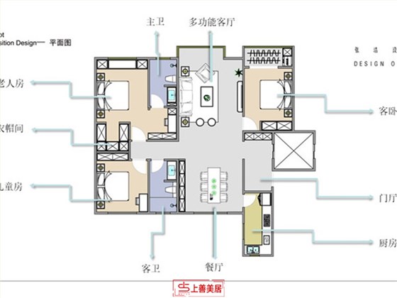 西美华盛138平现代风格户型图