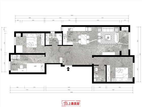 中山公馆130平中式风格户型图