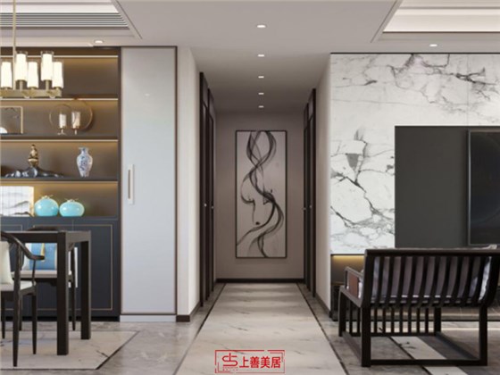 天河悦城140平新中式风格走廊