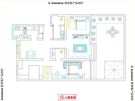 北方设计院140平现代风格户型图