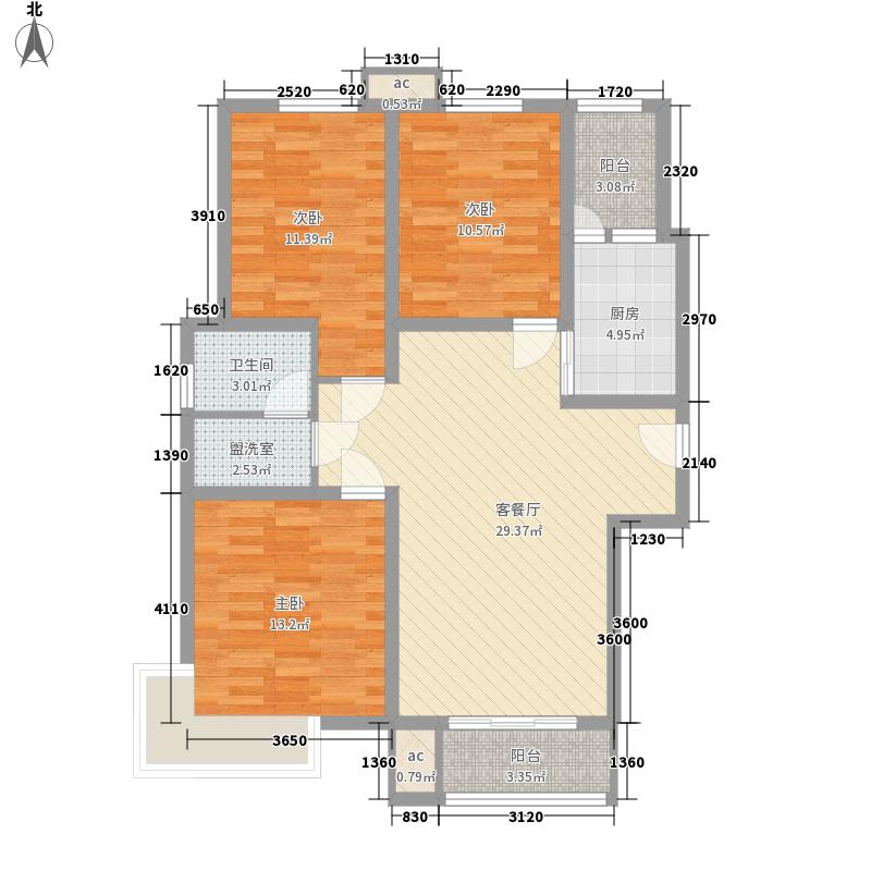 盛世御城3室1厅1卫1厨101㎡户型图