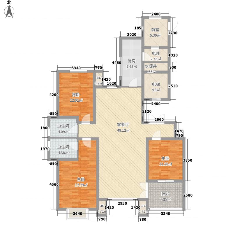 盛世御城3室1厅2卫1厨173㎡户型图