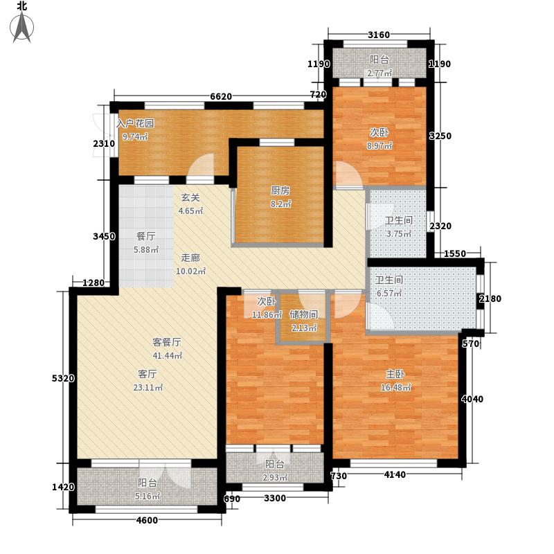 天下锦程3室1厅2卫1厨172㎡户型图