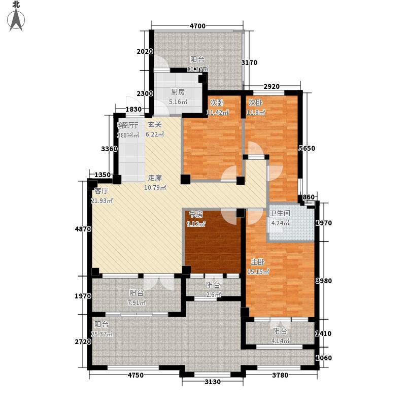 天下锦程4室2厅1卫1厨209㎡户型图