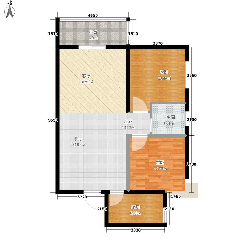 同祥城2室2厅1卫1厨122㎡户型图