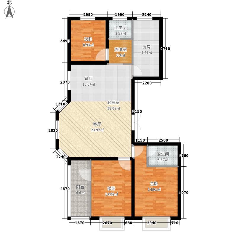 同祥城3室2厅2卫1厨142㎡户型图