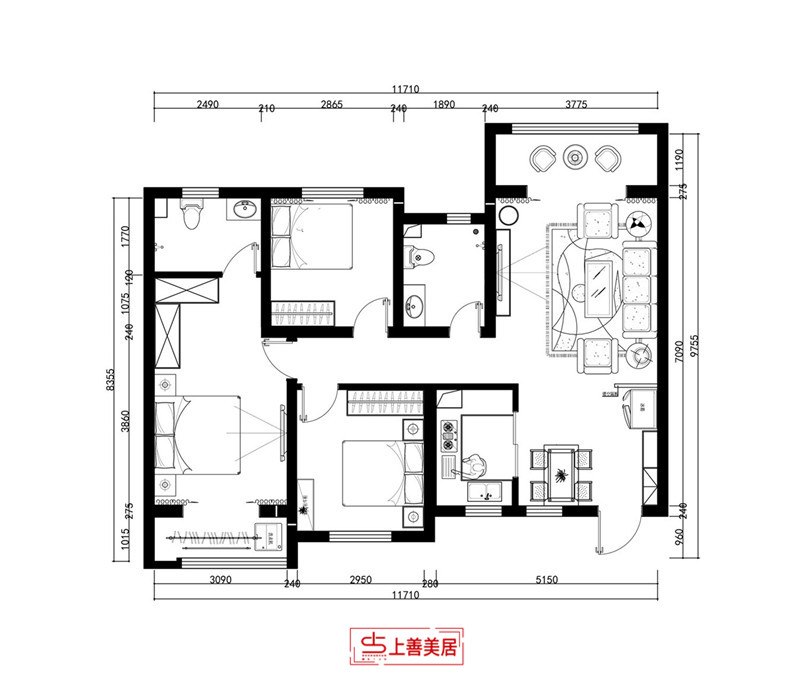 东胜紫御府/北欧/120㎡