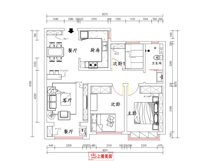 融创中心/107㎡/现代