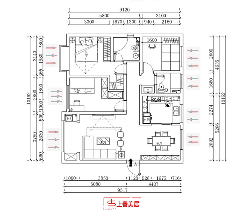 融创中心/135㎡/现代