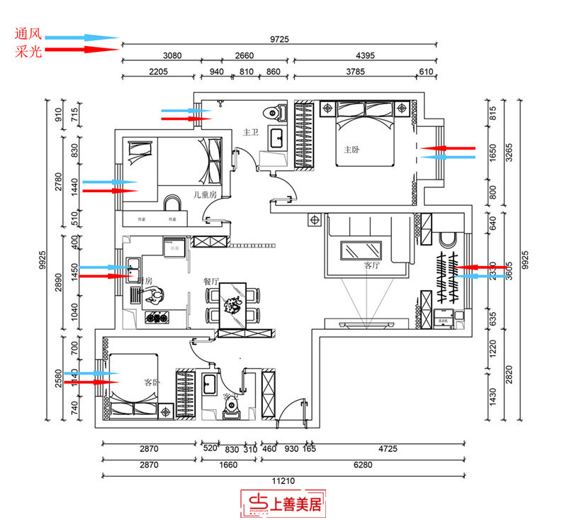 保利花园/110㎡/北欧