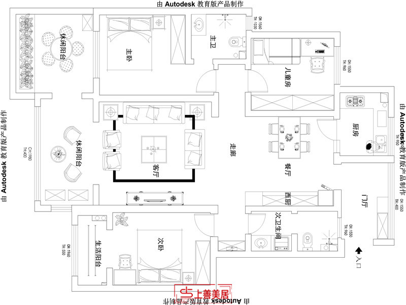 卓达名郡/140㎡/美式