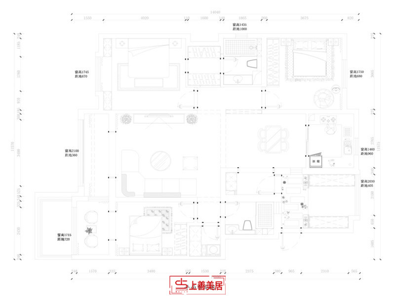 健康城/160㎡/现代轻奢