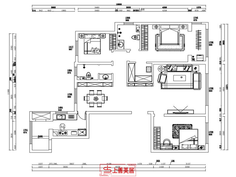 荣盛华府/160㎡/现代轻奢