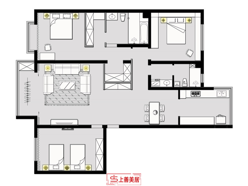 天下玉苑/130㎡/现代风格