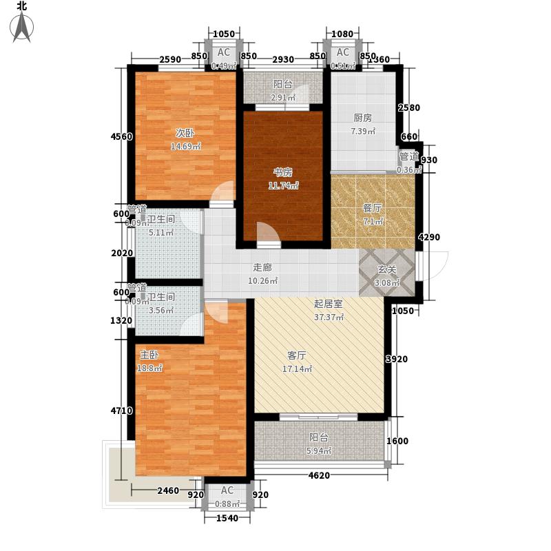 天玺名著3室0厅2卫1厨158平户型图