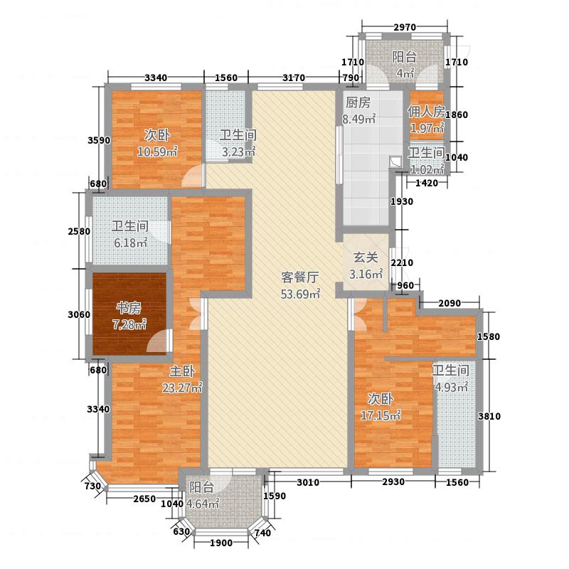 天山九峯4室2厅4卫1厨210.00㎡户型图