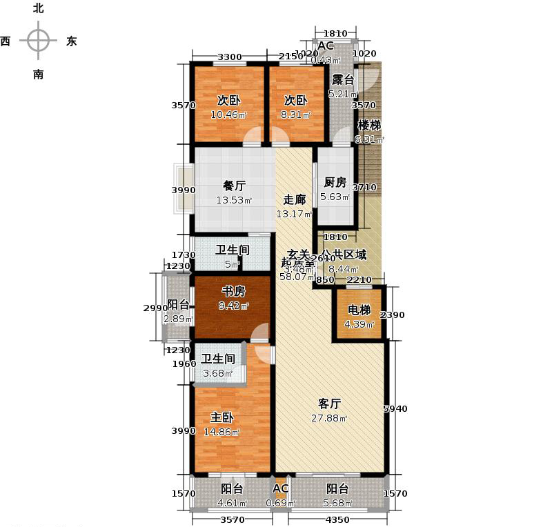 帝王国际4室2厅2卫1厨176㎡户型图